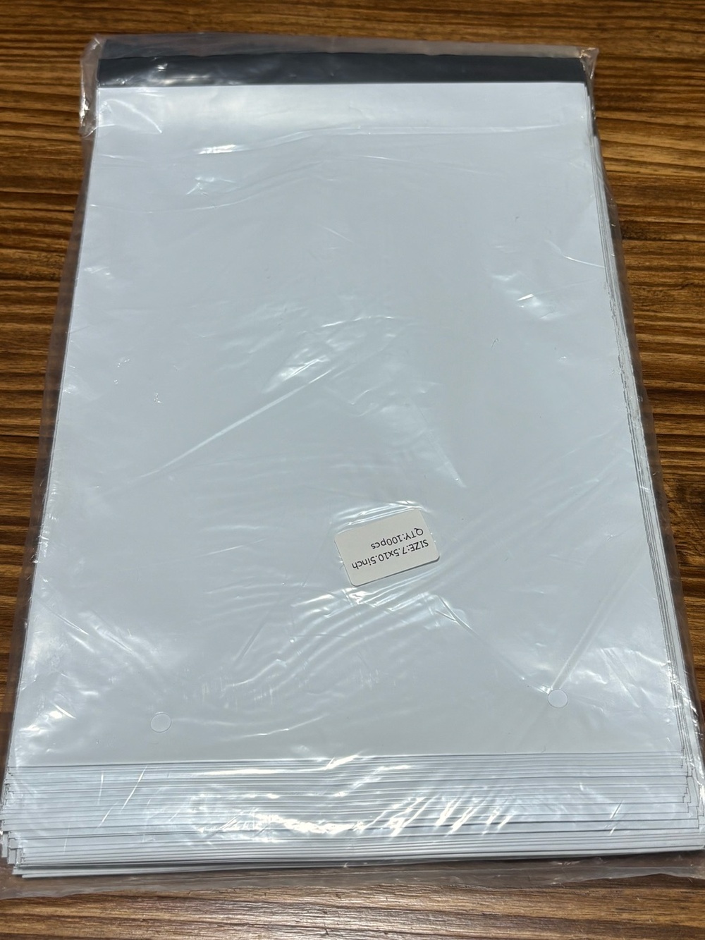100 White Polys - 7.5” x 10.5”
